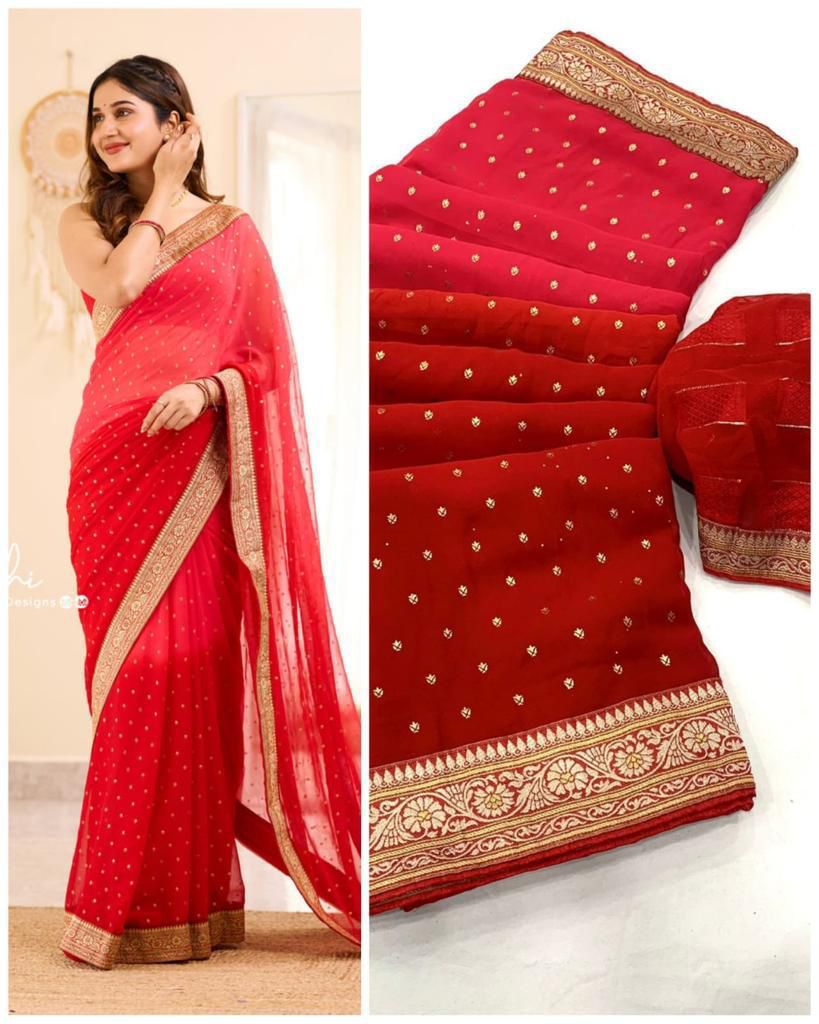 Brahmashatra 01 Goli By Aab Georgette Designer Saree Wholesalers In Delhi